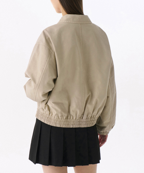 MUSINSA STANDARD WOMAN（ムシンサスタンダードウーマン）の「ウィメンズピグメントオックスフォードブルゾンジャケット[ベージュ]（ブルゾン・レディース・その他・LARGE/MEDIUM/SMALL/X-SMALL）」の4枚目の写真