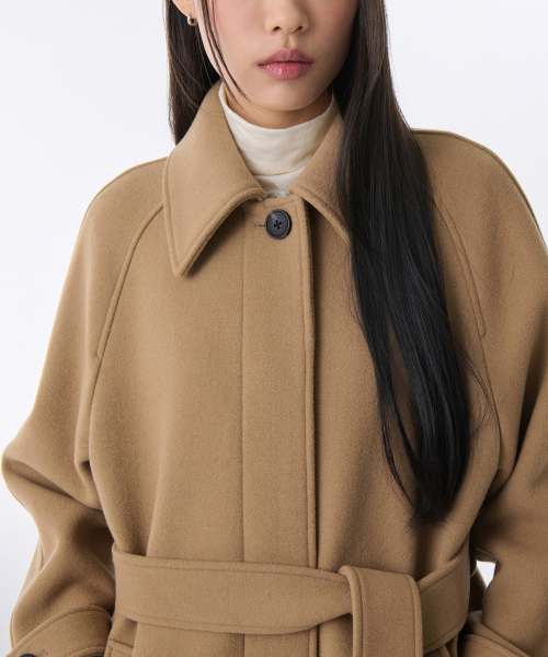セール】ウィメンズカシミヤブレンドバルマカンローブコート[キャメル