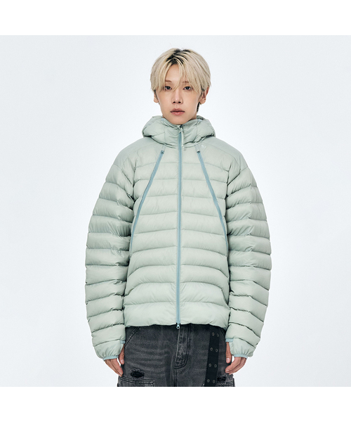 SCHISM INDUCING(スキズムインデューシング)の「CATERPIE PUFFER JACKET (4color)(ダウンジャケット/コート・レディース・スカイブルー/グリーン/クリーム/ブラック・LARGE/MEDIUM)」の4枚目の写真