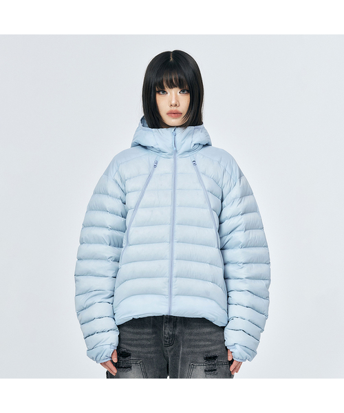 SCHISM INDUCING(スキズムインデューシング)の「CATERPIE PUFFER JACKET (4color)(ダウンジャケット/コート・レディース・スカイブルー/グリーン/クリーム/ブラック・LARGE/MEDIUM)」の1枚目の写真