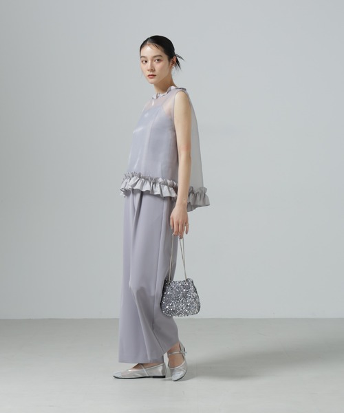 NANO universe(ナノユニバース)の「スパンコール巾着バッグ(ショルダーバッグ・レディース・ブラック/シルバー・F)」の4枚目の写真