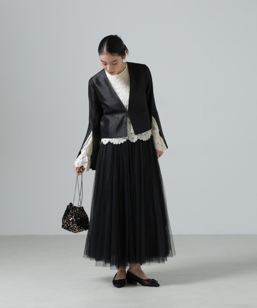 NANO universe(ナノユニバース)の「スパンコール巾着バッグ(ショルダーバッグ・レディース・ブラック/シルバー・F)」の5枚目の写真