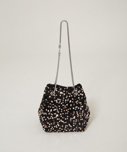 NANO universe(ナノユニバース)の「スパンコール巾着バッグ(ショルダーバッグ・レディース・ブラック/シルバー・F)」の11枚目の写真