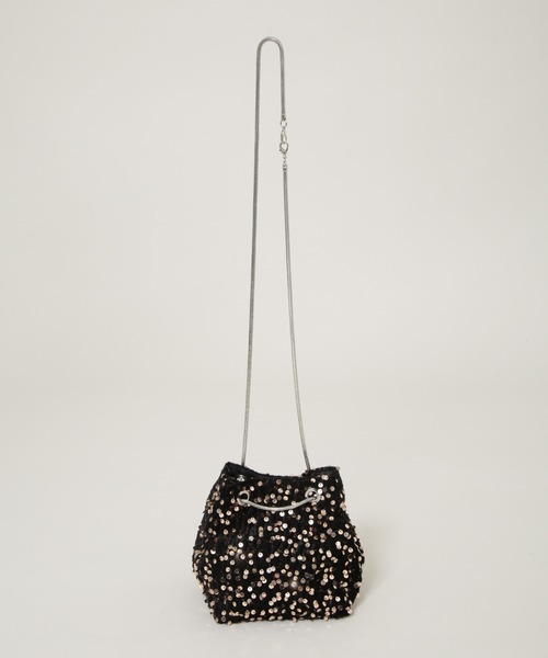NANO universe(ナノユニバース)の「スパンコール巾着バッグ(ショルダーバッグ・レディース・ブラック/シルバー・F)」の12枚目の写真