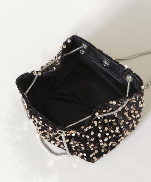 NANO universe(ナノユニバース)の「スパンコール巾着バッグ(ショルダーバッグ・レディース・ブラック/シルバー・F)」の14枚目の写真