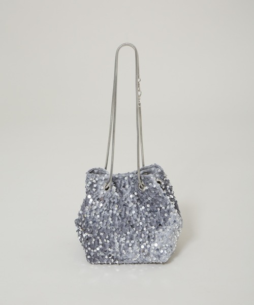 NANO universe(ナノユニバース)の「スパンコール巾着バッグ(ショルダーバッグ・レディース・ブラック/シルバー・F)」の15枚目の写真