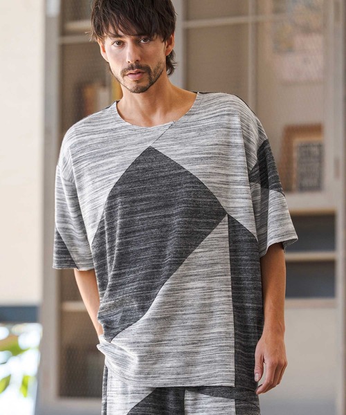 セール】mt10221- Crazy Pattern Pile Short Sleeve Tee クレイジー