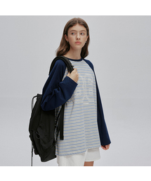 EMBROIDERY GRAPHIC STRIPE T-SHIRT (BLUE)