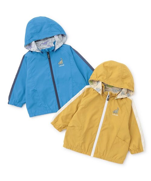 kladskap(クレードスコープ)の「恐竜リバーシブルウィンドブレーカー(ナイロンジャケット・キッズ・ターコイズブルー/マスタード・120cm/130cm/110cm/100cm/90cm)」の4枚目の写真