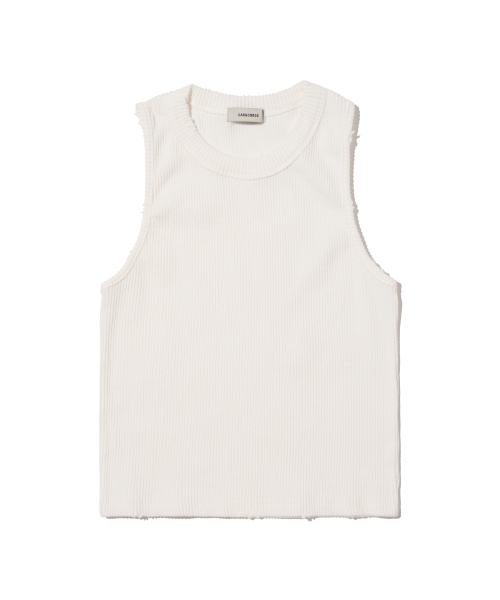 CARGOBROS FOR WOMAN(カーゴブロスフォーウィメン)の「ヴィンテージピグメントスリーブレストップ(ホワイト)(Tシャツ/カットソー・レディース・その他・FREE)」の1枚目の写真