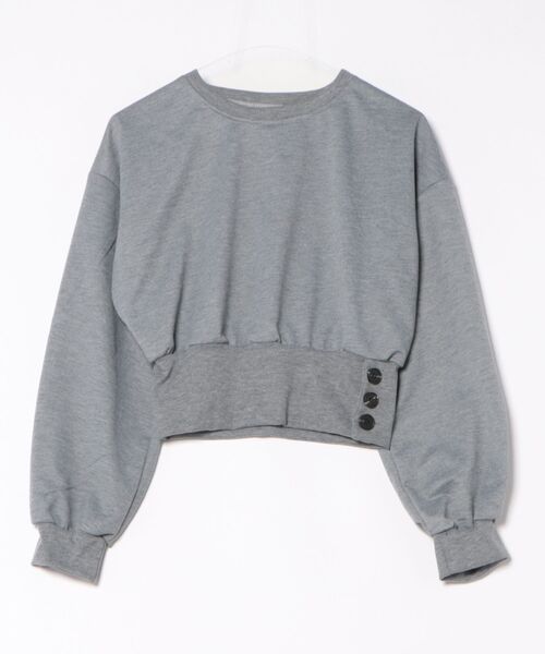 semuse(セミューズ)の「ウエストボタンクロップド丈トップス(Tシャツ/カットソー・レディース・オートミール/グレー・M/L)」の6枚目の写真
