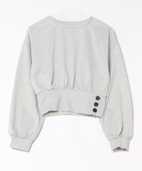 semuse(セミューズ)の「ウエストボタンクロップド丈トップス(Tシャツ/カットソー・レディース・オートミール/グレー・M/L)」の7枚目の写真