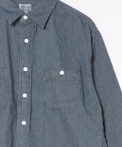 ROUGH TRADE(ラフトレード)の「ヒッコリー 長袖ワークシャツ(M1)(シャツ/ブラウス・メンズ・ブラック系/ブルー系/ネイビー系・MEDIUM/LARGE/X-LARGE)」の8枚目の写真