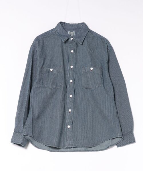ROUGH TRADE(ラフトレード)の「ヒッコリー 長袖ワークシャツ(M1)(シャツ/ブラウス・メンズ・ブラック系/ブルー系/ネイビー系・MEDIUM/LARGE/X-LARGE)」の7枚目の写真