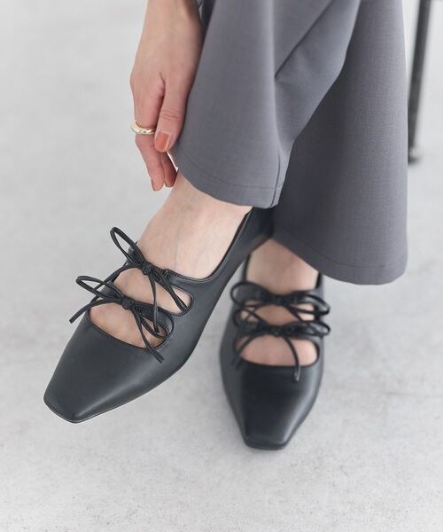 earth music&ecology（アースミュージックアンドエコロジー）の「Wリボンパンプス（パンプス・レディース・ベージュ/サックスブルー/ブラック・L/M/S）」の12枚目の写真