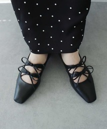 Wリボンパンプス