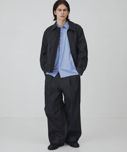 UNITED TOKYO（ユナイテッドトウキョウ）の「SUPIMA DENIM×LIMONTA フライトブルゾン（デニムジャケット・メンズ・ブラック/ダークインディゴブルー・1/2）」の8枚目の写真