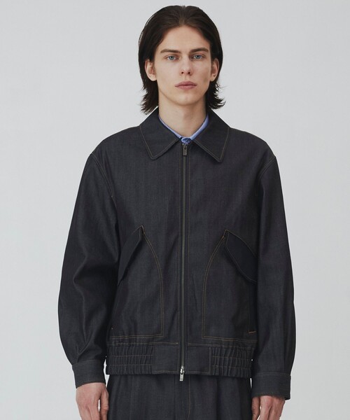 UNITED TOKYO（ユナイテッドトウキョウ）の「SUPIMA DENIM×LIMONTA フライトブルゾン（デニムジャケット・メンズ・ブラック/ダークインディゴブルー・1/2）」の9枚目の写真