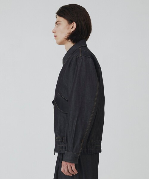 UNITED TOKYO（ユナイテッドトウキョウ）の「SUPIMA DENIM×LIMONTA フライトブルゾン（デニムジャケット・メンズ・ブラック/ダークインディゴブルー・1/2）」の10枚目の写真