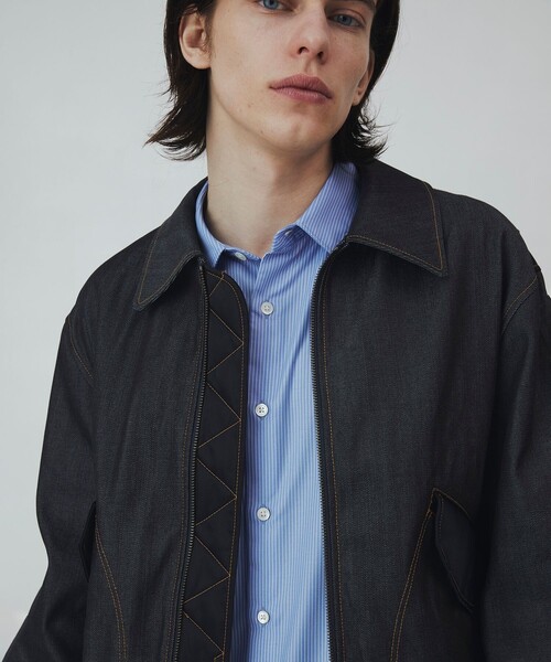 UNITED TOKYO（ユナイテッドトウキョウ）の「SUPIMA DENIM×LIMONTA フライトブルゾン（デニムジャケット・メンズ・ブラック/ダークインディゴブルー・1/2）」の12枚目の写真
