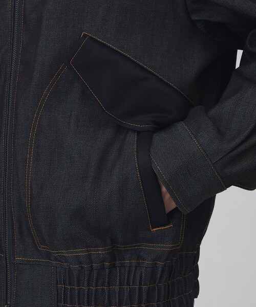 UNITED TOKYO（ユナイテッドトウキョウ）の「SUPIMA DENIM×LIMONTA フライトブルゾン（デニムジャケット・メンズ・ブラック/ダークインディゴブルー・1/2）」の13枚目の写真