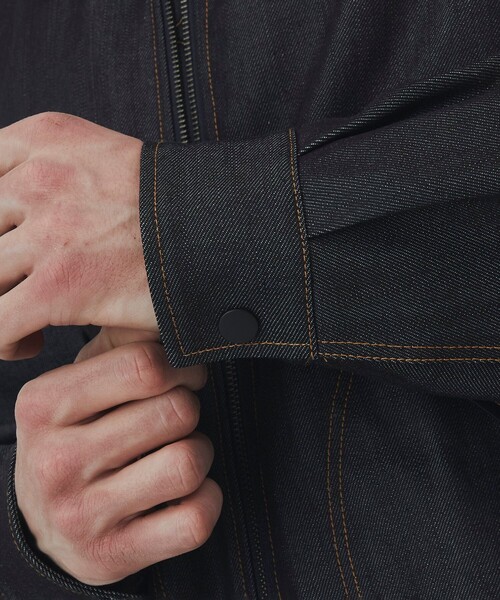 UNITED TOKYO（ユナイテッドトウキョウ）の「SUPIMA DENIM×LIMONTA フライトブルゾン（デニムジャケット・メンズ・ブラック/ダークインディゴブルー・1/2）」の16枚目の写真