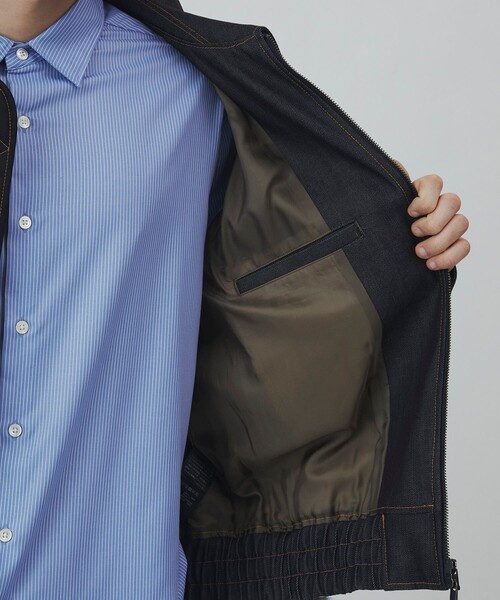 UNITED TOKYO（ユナイテッドトウキョウ）の「SUPIMA DENIM×LIMONTA フライトブルゾン（デニムジャケット・メンズ・ブラック/ダークインディゴブルー・1/2）」の20枚目の写真