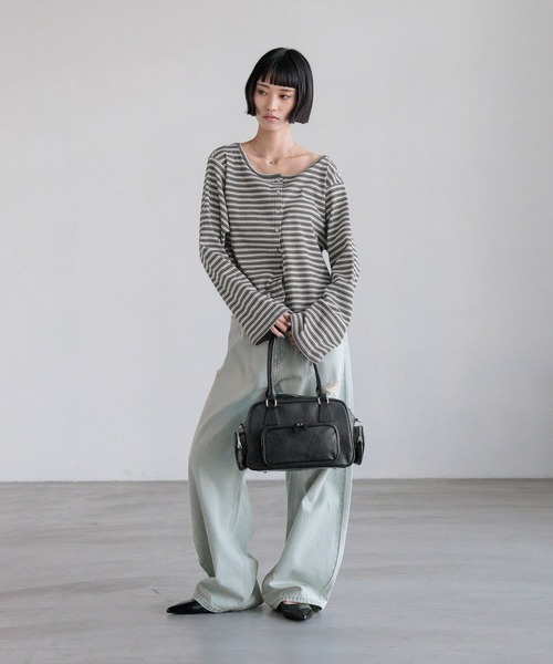 LOWRYS FARM（ローリーズファーム）の「マルチＷＡＹカットカーディガンＬＳ　660723（カーディガン/ボレロ・レディース・グリーン/ベージュ/グレー・FREE）」の5枚目の写真