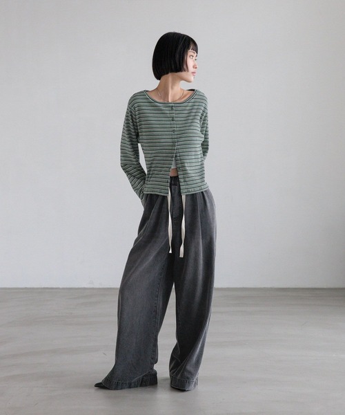 LOWRYS FARM（ローリーズファーム）の「マルチＷＡＹカットカーディガンＬＳ　660723（カーディガン/ボレロ・レディース・グリーン/ベージュ/グレー・FREE）」の15枚目の写真