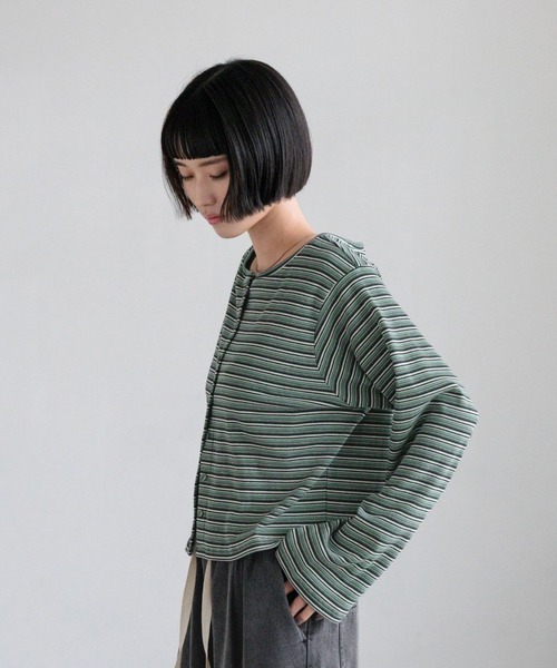 LOWRYS FARM（ローリーズファーム）の「マルチＷＡＹカットカーディガンＬＳ　660723（カーディガン/ボレロ・レディース・グリーン/ベージュ/グレー・FREE）」の16枚目の写真