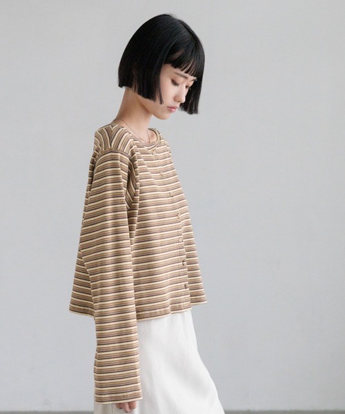 LOWRYS FARM（ローリーズファーム）の「マルチＷＡＹカットカーディガンＬＳ　660723（カーディガン/ボレロ・レディース・グリーン/ベージュ/グレー・FREE）」の13枚目の写真