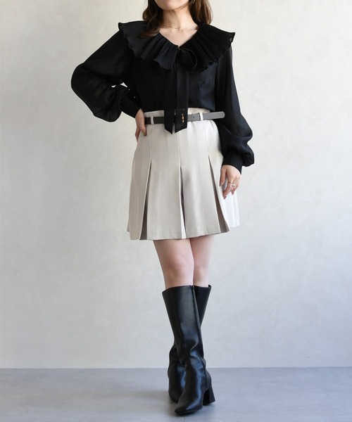 31 Sons de mode（トランテアン　ソン　ドゥ　モード）の「2026春夏新作 ベルト付きスカパン（その他パンツ・レディース・モカ/ベージュ・M/S）」の17枚目の写真