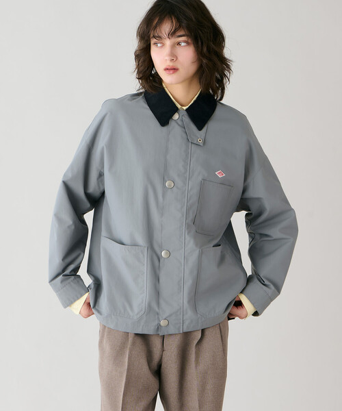【美品】DANTON グレー カバーオール サイズ38 DANTON | ナイロンタフタ カバーオールジャケット WOMEN（カバーオール