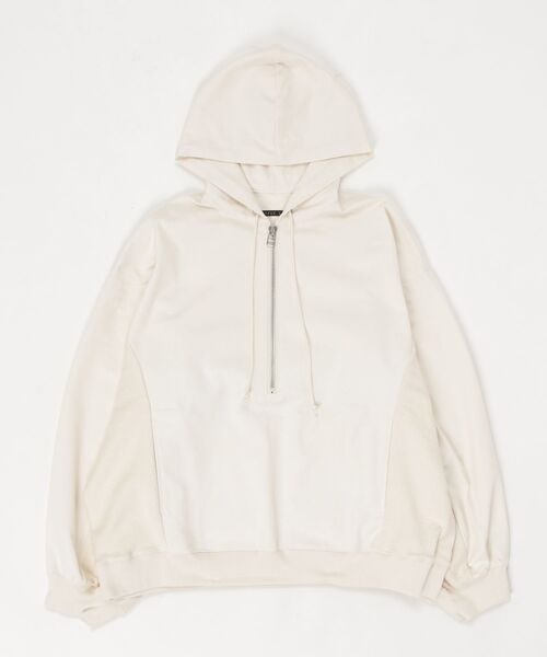 my beautiful landlet(マイビューティフルランドレット)の「【my beautiful landlet】COTTON & POLYESTER × SWEAT PULLOVER HOODIE(パーカー・メンズ・ブラック/キナリ/グリーン・0/1)」の13枚目の写真