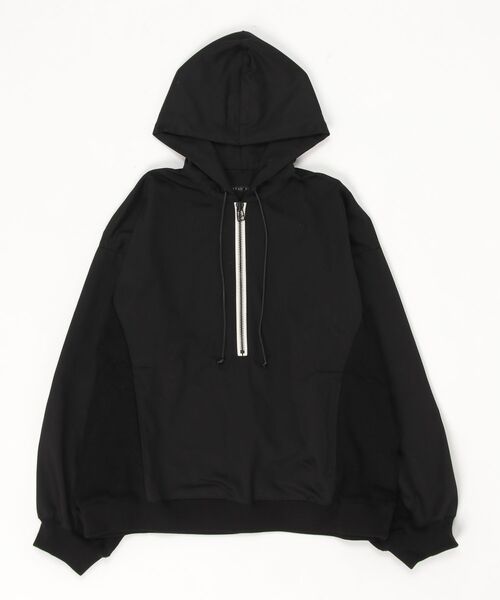 my beautiful landlet(マイビューティフルランドレット)の「【my beautiful landlet】COTTON & POLYESTER × SWEAT PULLOVER HOODIE(パーカー・メンズ・ブラック/キナリ/グリーン・0/1)」の14枚目の写真