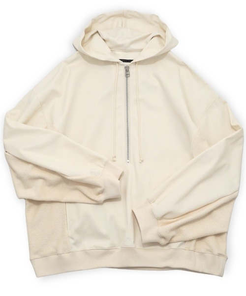 my beautiful landlet(マイビューティフルランドレット)の「【my beautiful landlet】COTTON & POLYESTER × SWEAT PULLOVER HOODIE(パーカー・メンズ・ブラック/キナリ/グリーン・0/1)」の16枚目の写真