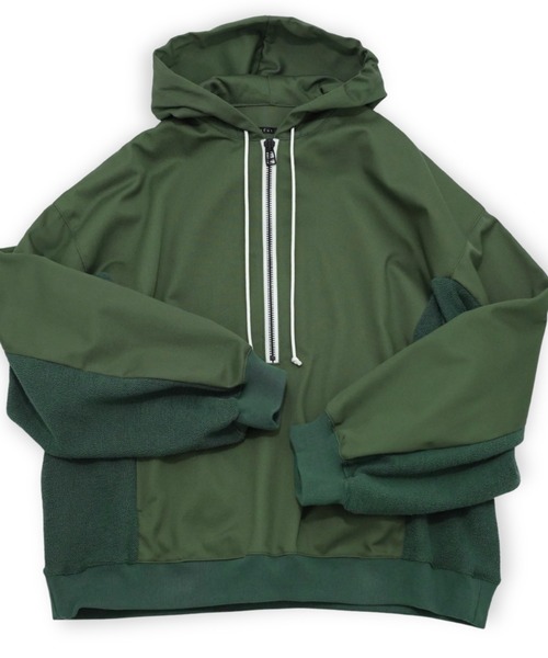 my beautiful landlet(マイビューティフルランドレット)の「【my beautiful landlet】COTTON & POLYESTER × SWEAT PULLOVER HOODIE(パーカー・メンズ・ブラック/キナリ/グリーン・0/1)」の19枚目の写真