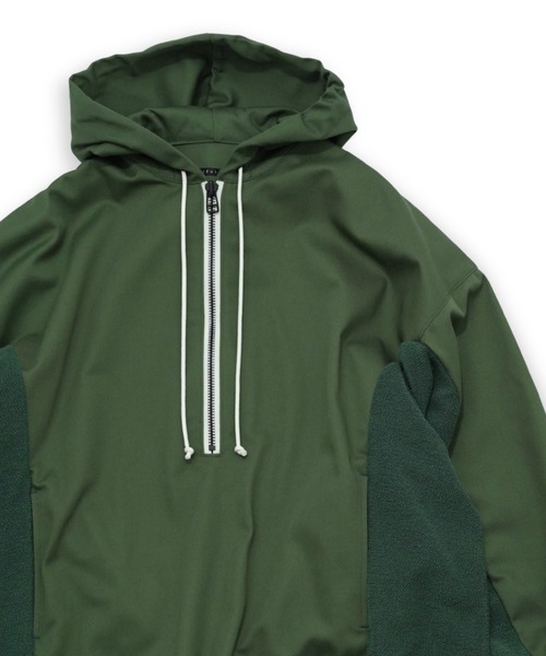 my beautiful landlet(マイビューティフルランドレット)の「【my beautiful landlet】COTTON & POLYESTER × SWEAT PULLOVER HOODIE(パーカー・メンズ・ブラック/キナリ/グリーン・0/1)」の20枚目の写真