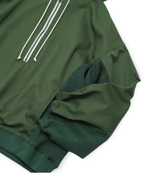 my beautiful landlet(マイビューティフルランドレット)の「【my beautiful landlet】COTTON & POLYESTER × SWEAT PULLOVER HOODIE(パーカー・メンズ・ブラック/キナリ/グリーン・0/1)」の22枚目の写真