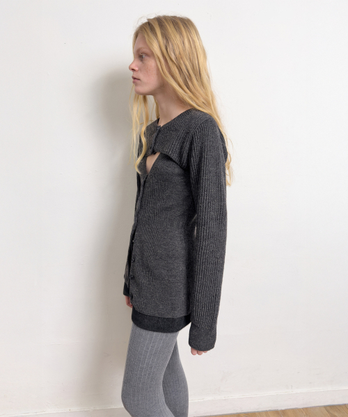 DIAGONAL(ダイアゴナル)の「BOLERO LAYERED KNIT CARDIGAN (dark grey)(カーディガン/ボレロ・レディース・その他・FREE)」の2枚目の写真