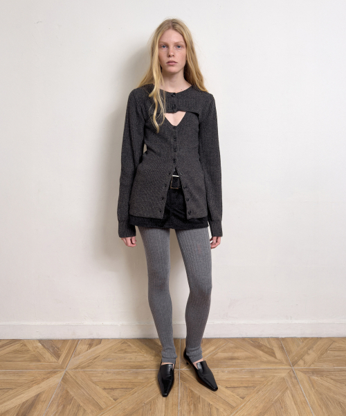 DIAGONAL(ダイアゴナル)の「BOLERO LAYERED KNIT CARDIGAN (dark grey)(カーディガン/ボレロ・レディース・その他・FREE)」の4枚目の写真