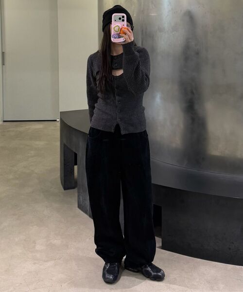 DIAGONAL（ダイアゴナル）の「BOLERO LAYERED KNIT CARDIGAN (dark grey)（カーディガン/ボレロ・レディース・その他・FREE）」の7枚目の写真