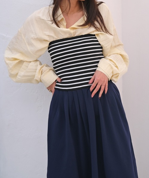 AKTE(アクテ)の「2WAYニットランタンスカート(スカート・レディース・ネイビー系/ブラック・TALL/FREE)」の11枚目の写真