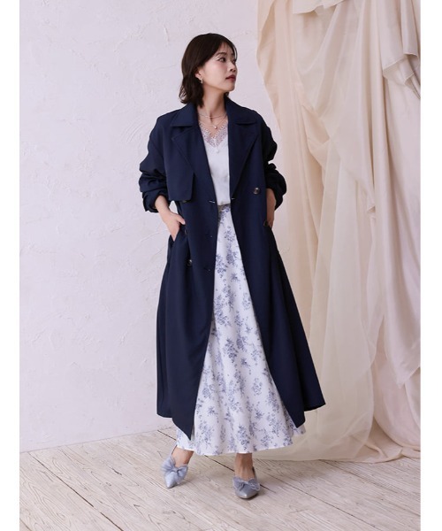 fifth(フィフス)の「ツイルトレンチコート(その他アウター・レディース・ネイビー/ライトベージュ・M)」の2枚目の写真