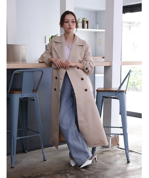 fifth(フィフス)の「ツイルトレンチコート(その他アウター・レディース・ネイビー/ライトベージュ・M)」の1枚目の写真