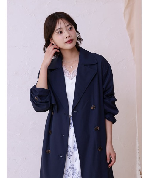 fifth(フィフス)の「ツイルトレンチコート(その他アウター・レディース・ネイビー/ライトベージュ・M)」の10枚目の写真