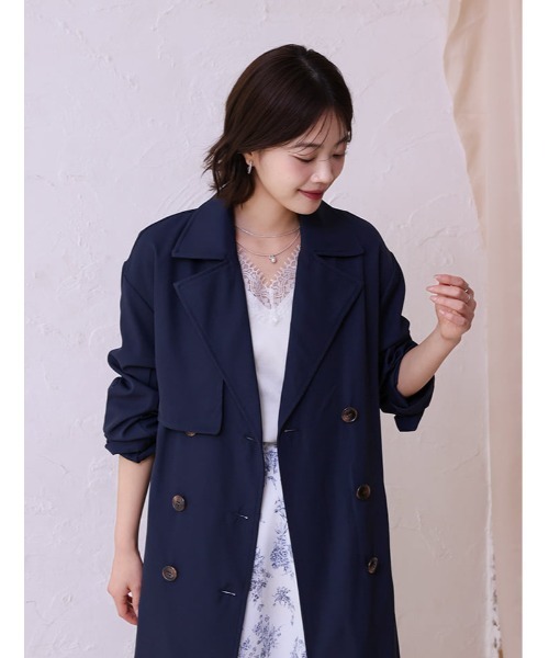 fifth(フィフス)の「ツイルトレンチコート(その他アウター・レディース・ネイビー/ライトベージュ・M)」の9枚目の写真