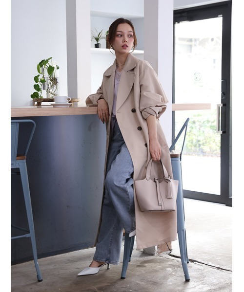 fifth(フィフス)の「ツイルトレンチコート(その他アウター・レディース・ネイビー/ライトベージュ・M)」の4枚目の写真