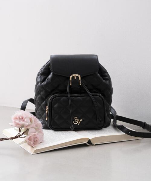 SAMANTHAVEGA（サマンサベガ）の「ダブルステッチダイヤキルトリュック（バックパック/リュック・レディース・ホワイト/ブラック・FREE）」の2枚目の写真