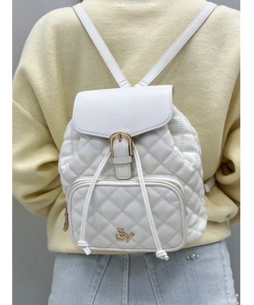 SAMANTHAVEGA（サマンサベガ）の「ダブルステッチダイヤキルトリュック（バックパック/リュック・レディース・ホワイト/ブラック・FREE）」の19枚目の写真